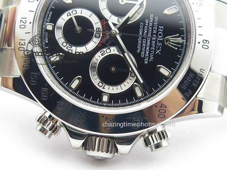 0219 Functional Daytona 116520 Noob Best Edition Black Dial On SS Bracelet A2824 (Same Thickness as Genuine) 3827